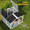 Dog House Weatherproof Elevated Dog House Made of Wood with Asphalt Roof, Terrace, for Medium-Sized Dogs 103x107x83.5cm Grey