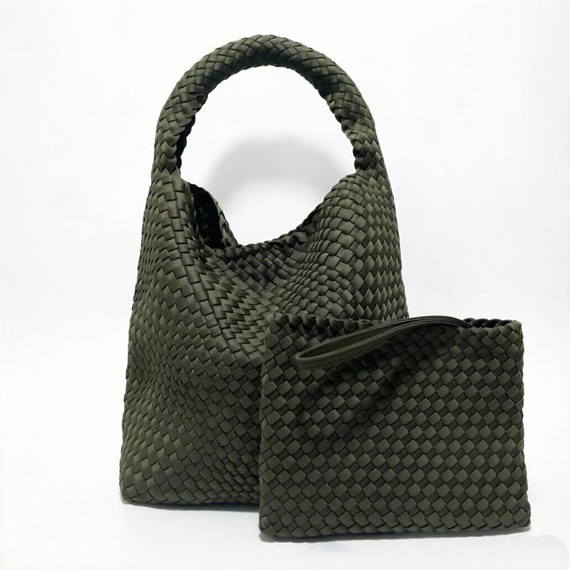 Borsa tote grande capienza per mamma e bambino intrecciata a mano - Borsa morbida e alla moda per le mamme