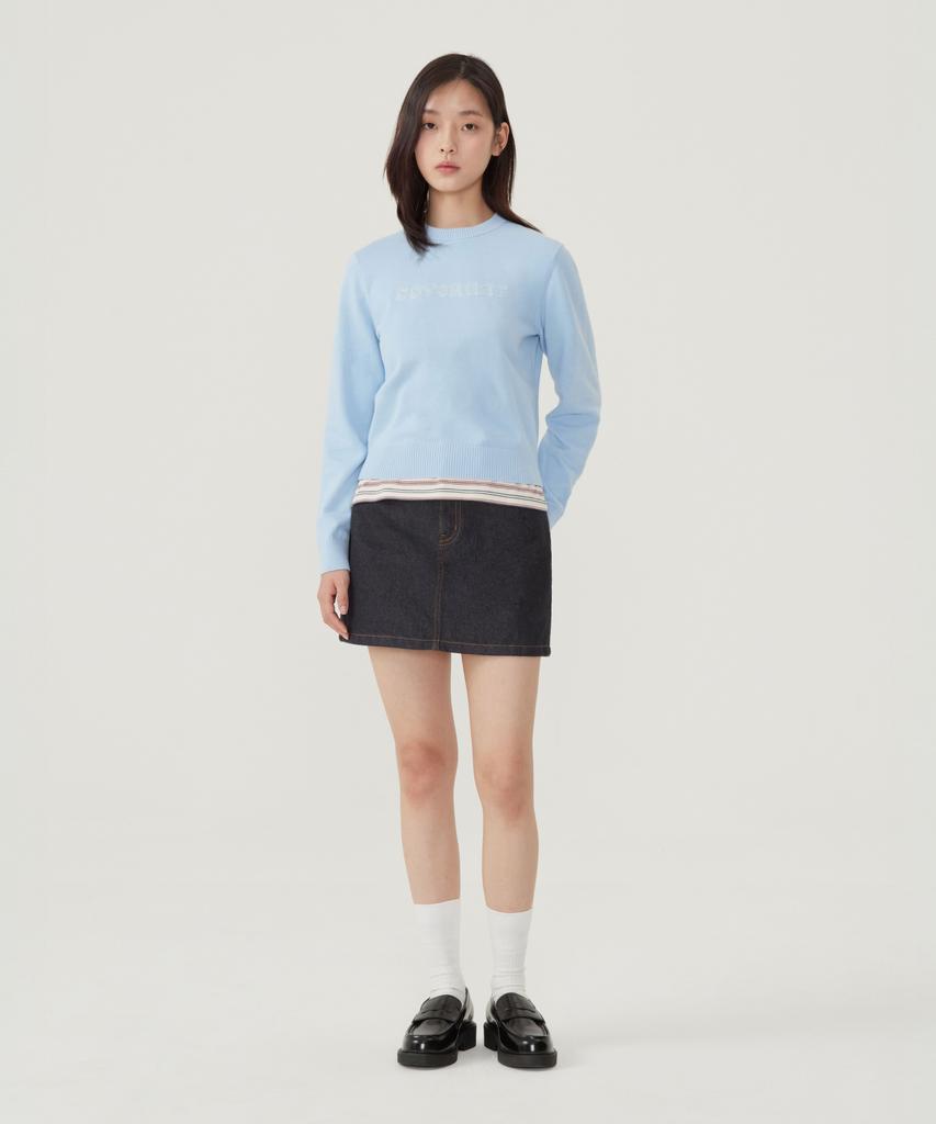 COVERNAT WOMAN Cooper Logo Knit Sky Blue