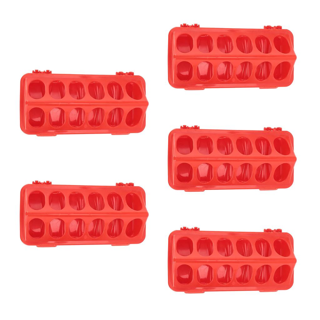 5pcs Flip Top Pigeon Feeder Anti Spill Feeding Tray No Waste No Mess Small Poultry Feeder with Holes