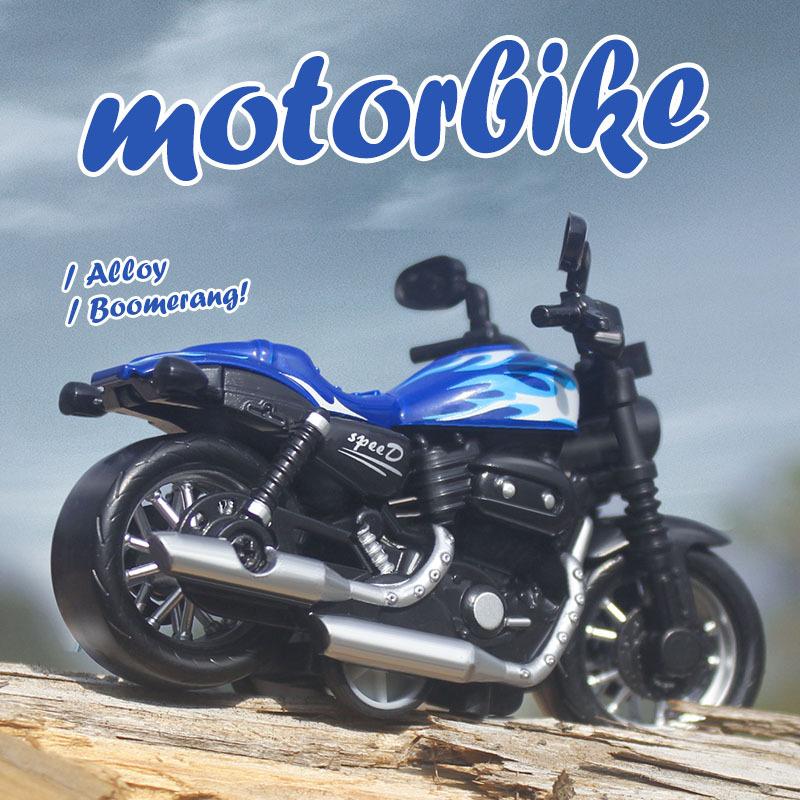 1/36 Alloy Motorcycle Model Decoration Locomotive Motorbike Toy Decor Simulation Racing Pull Back Car Children's Boy Toy Gift
