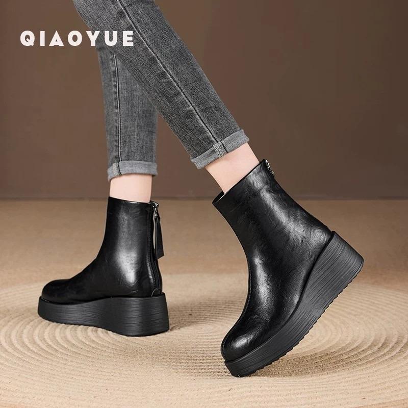 Fashion Platform Booties Inside High Wedge Trifle Boots High Heel Boots for Women