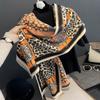 Korean Style Versatile Thickened Imitation Cashmere Leopard Print Bag Scarf Autumn and Winter Long Warm Travel Outer Shawl and Scarf