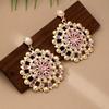 Stylish Retro Faux Diamond & Pearl Flower Dangle Earrings for Women - Elegant Banquet Party Jewelry