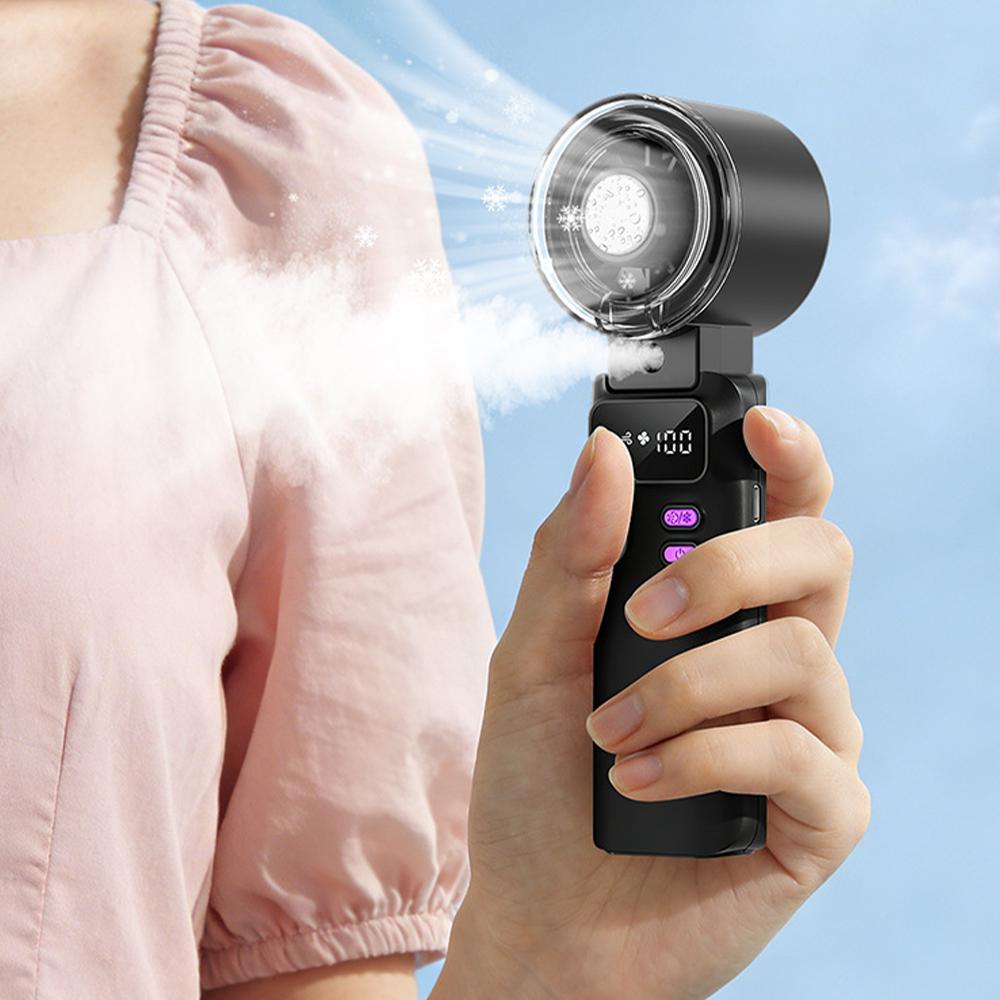 Portable Water Mist Fan Mini Handheld Fan USB Charging 199 Speeds Hanging Neck Spray Fans Portable Personal Hand Held Small Fan