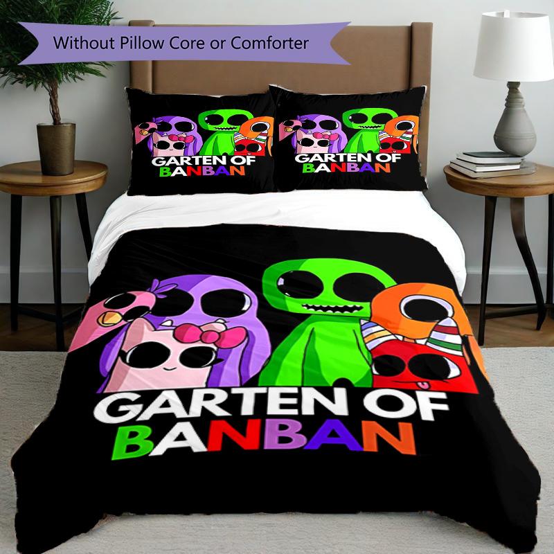 3pcs Duvet Cover Set (1*Duvet Cover + 2*Pillowcase, Without Core), Game Rainbow Friends Print Bedding Set, Bedroom Decor, All‑Season, Birthday Gift