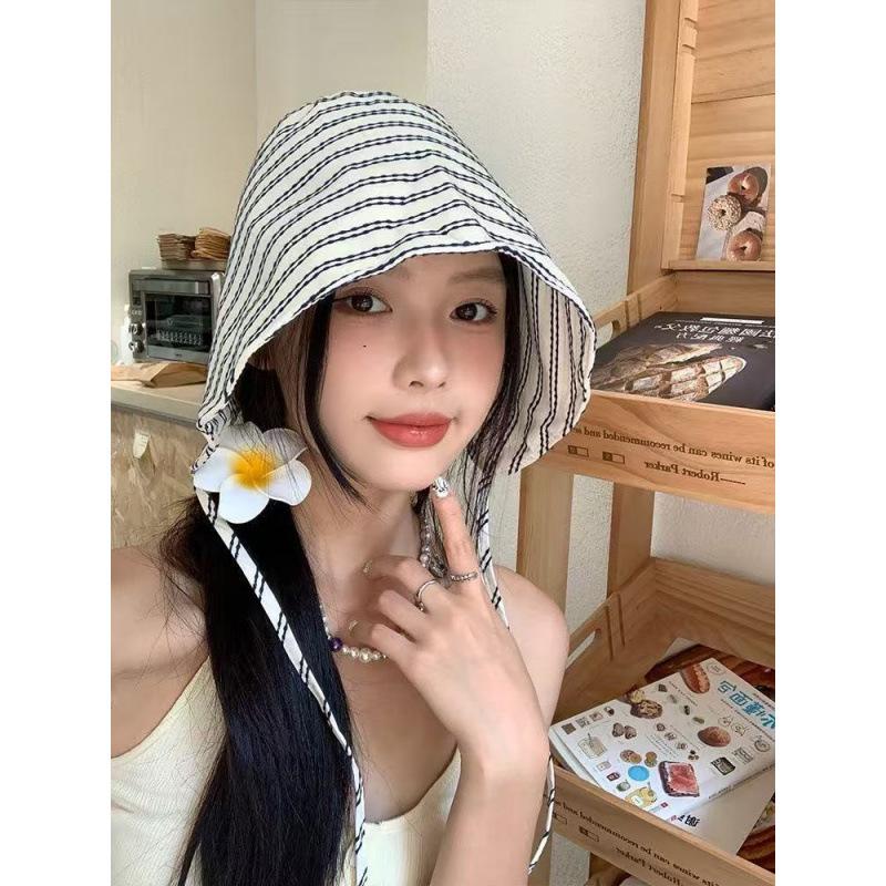 New Bucket Hat Women's Summer Double-sided Large Brim Sunshade Sun Protection Hat Face Protection UV Sun Hat