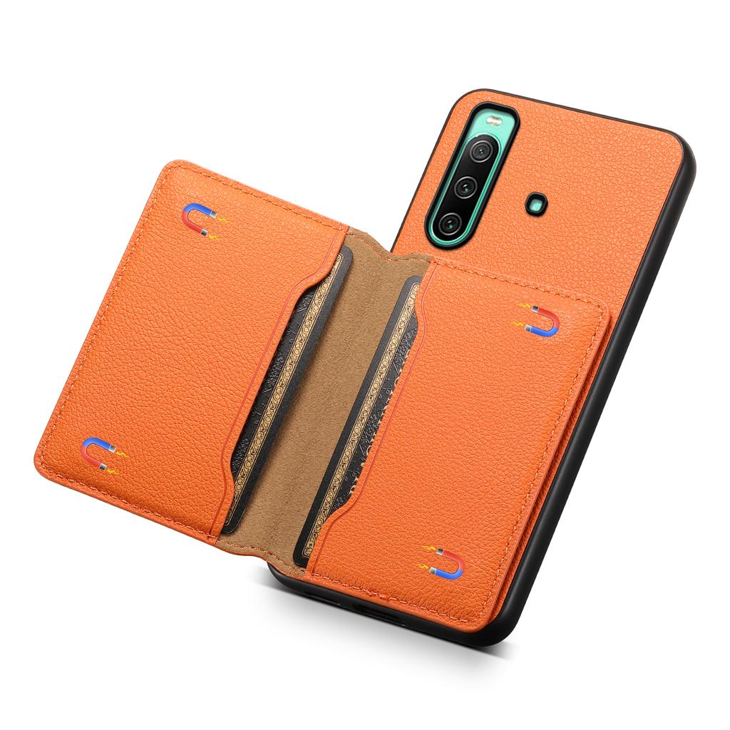 For Sony Xperia 10 IV 5G Phone Case Card Slots TPU+PC+PU Kickstand Cover