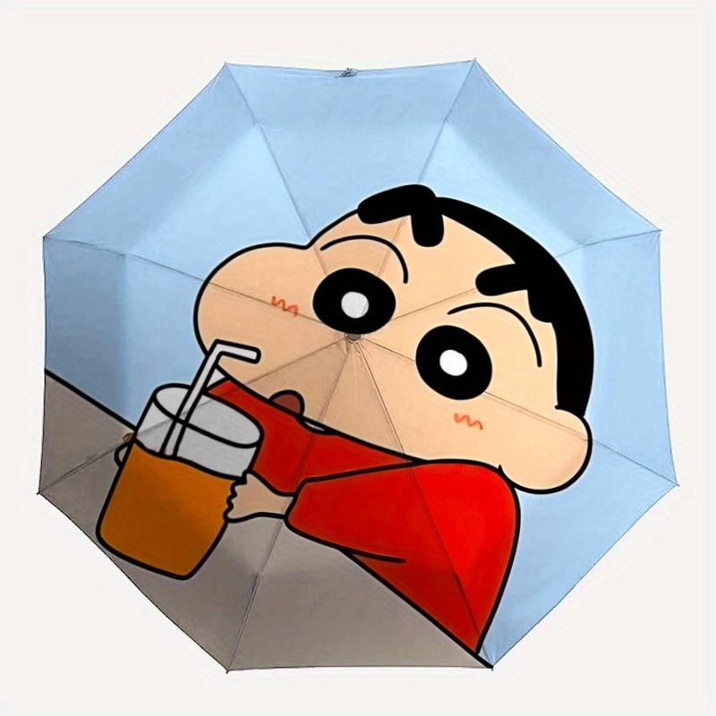 

Crayon Shin-chan, Juice Automatic Folding Umbrella with Sturdy Iron Frame, Portable Compact Travel Umbrella All-Season Use Parties 0807068