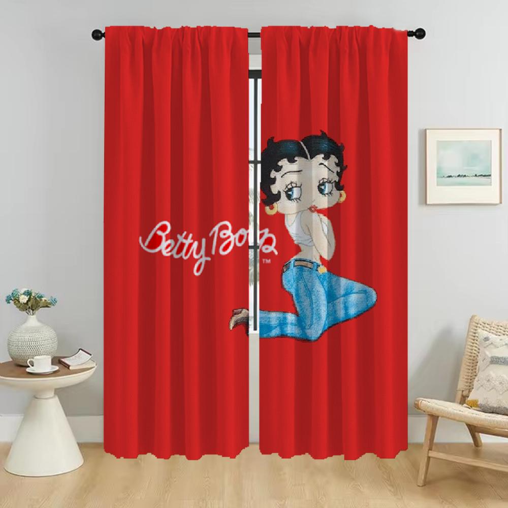 

Элегантные шторы для гостиной Bettys Boops, тюль для спальни, занавески для домашнего интерьера, 2 шт., перегородка W50xH70cmx2pcs-CL