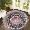 3D Mandala Flower Round Rug Flannel Printed Carpet Zen Art Design Home Decor Cozy Soft Floor Mat Living Room Indoor Use