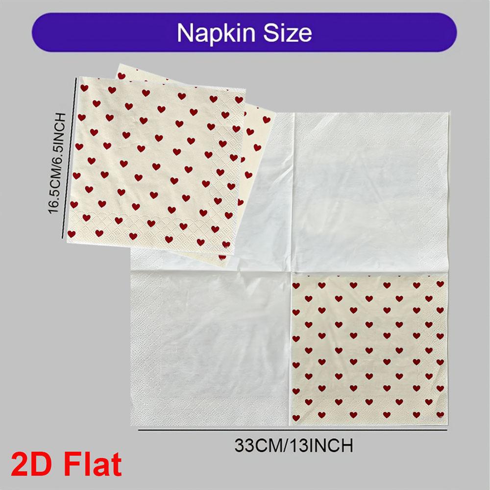 20pcs Disposable Napkins with Love Pattern Print for Wedding,Parties,and Daily Use for Thanksgiving Fall Christmas Table Decoration