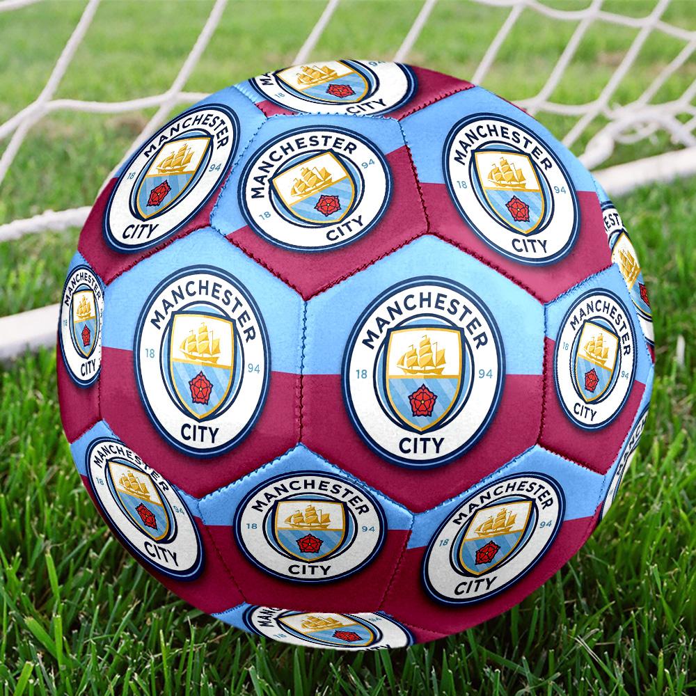 Manchester CitySoccer Ball Colorful All Ages Machine Stitched PVC Competition Ready Durable High-Bounce