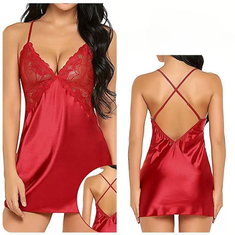 Women's Sexy Lace Nightdress Lingerie Sleepdress Plus Size Nightgown Sexy Women Underwear Hot Erotic Suspender Pajamas