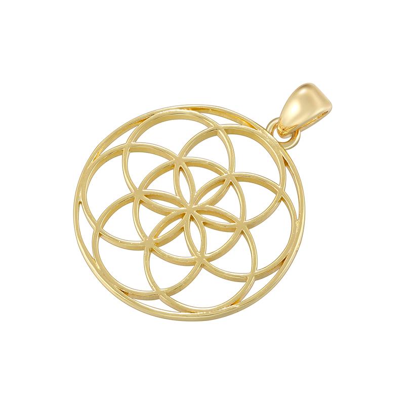 ZHUKOU Copper gold plated Tree of Life Melkaba pendant minimalist unisex vintage accessory:VD1509-VD1512