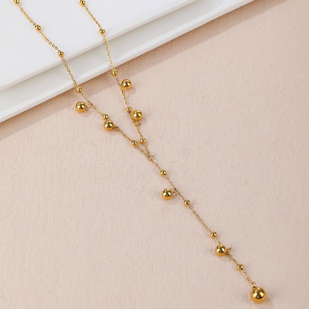 18K Gold Quastenperlen Anhänger Halskette für Damen - Europäische & Amerikanische Modekette