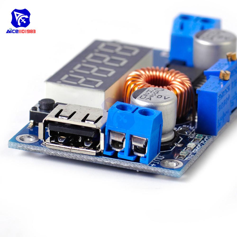 Diymore 5A CC/CV Step-down Buck Converter Power Supply Board Voltmeter Voltage Regulator Battery Charge Module LED Driver