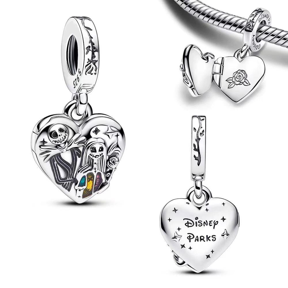 Miniso Disney Christmas Eve Silver 925 Bracelet with Poker Jack Skull Beads Charm for Women Jewelry