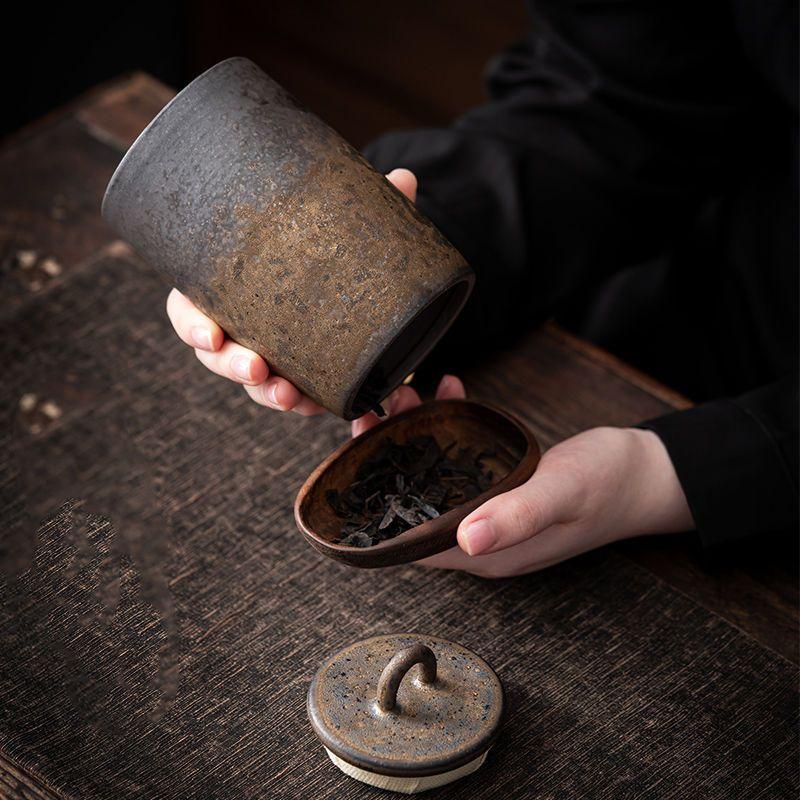 Modern Gilt Ceramic Tea Caddy Kitchen Seal Moisture-proof Storage Bottle Coffee Bean Tea Caddy Storage Container Home Decoration