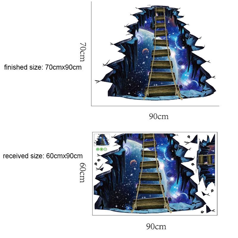 3D Cosmic Raum Wandaufkleber Brücke Heim Dekoration für Kinder Wohnzimmer Boden 3D Cosmic Raum Wandaufkleber Brücke Heim Dekoration für Kinder Wohnzimmer Boden