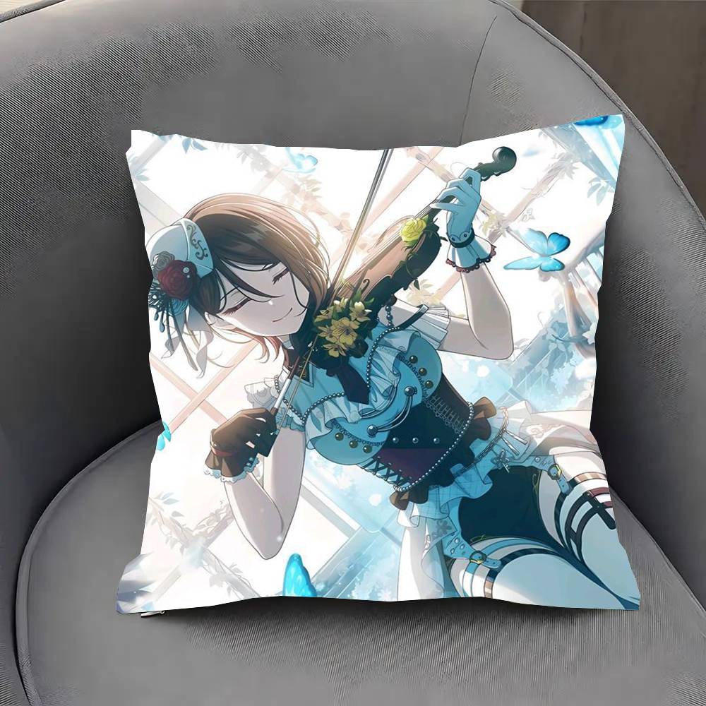 Yashio Rui Anime BanG D-Dream Pillow Case Fashion Square Pillowcase Bedroom Sofa Room Ins Decoration Leisure