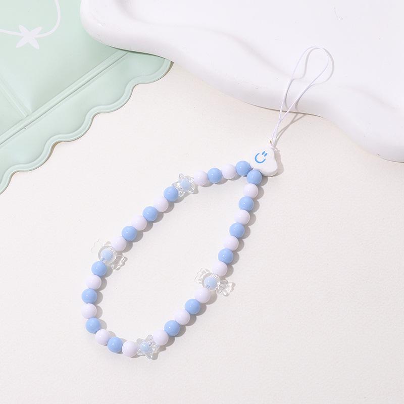 Colorful Cartoon Bear Mobile Phone Chain with Electroplating Grid Design