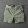 Men's Casual Cotton Shorts Summer Solid Color Slim Fit Loose Fit Thin Three-quarter Length Pants European American Workwear