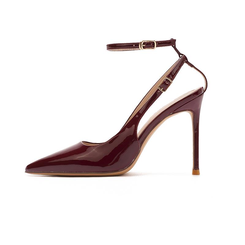 2025 Autumn Leopard Print One-Strap Thin High Heel Pumps for Women 38