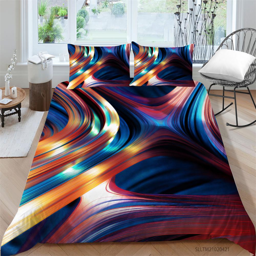 3D-Druck Bettbezug Scripes Heimtextilien mit Kissenbezug Queen-Size-Bettwäsche Kinder Luxus-Bettwäschebezug