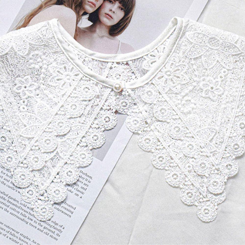 Embroidery Detachable Shirt False Collar Wraps Mini Cape Doll Fake Collar Women Shawl Fake Collar