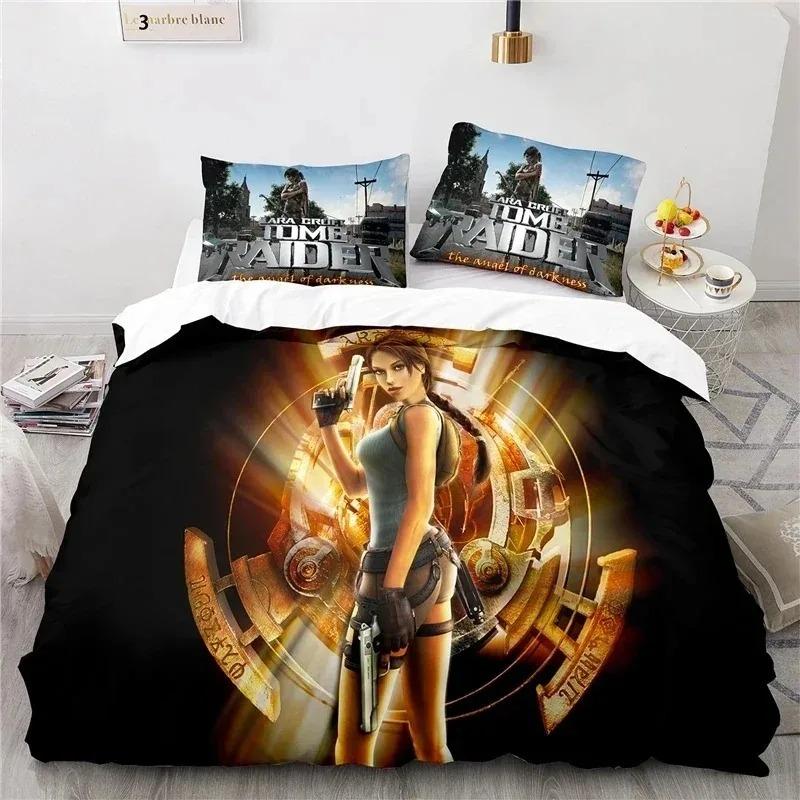 3D Print Game Tomb Raider Bedding Set Boys Girls Twin Queen Size Duvet Cover Pillowcase Bed Kids Adult Home Textile