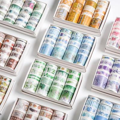 20 rolek/ sada Washi páska DIY květinová papírová páska sada retro maskovací páska roztomilá papírová páska deník účet speciální inkoust Washi páska