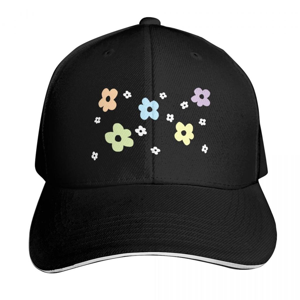 Rainbow Flower Large Baseball Cap Quick Dry Performance Cotton Twill Breathable Contrast Two Tone Brim