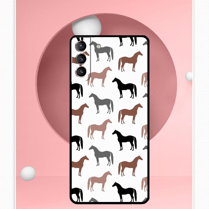 Horse Pony Pattern Case For Samsung Galaxy S22 S23 S24 Ultra Note 20 10 S8 S9 S10 Plus S21 S20 FE Soft Cover