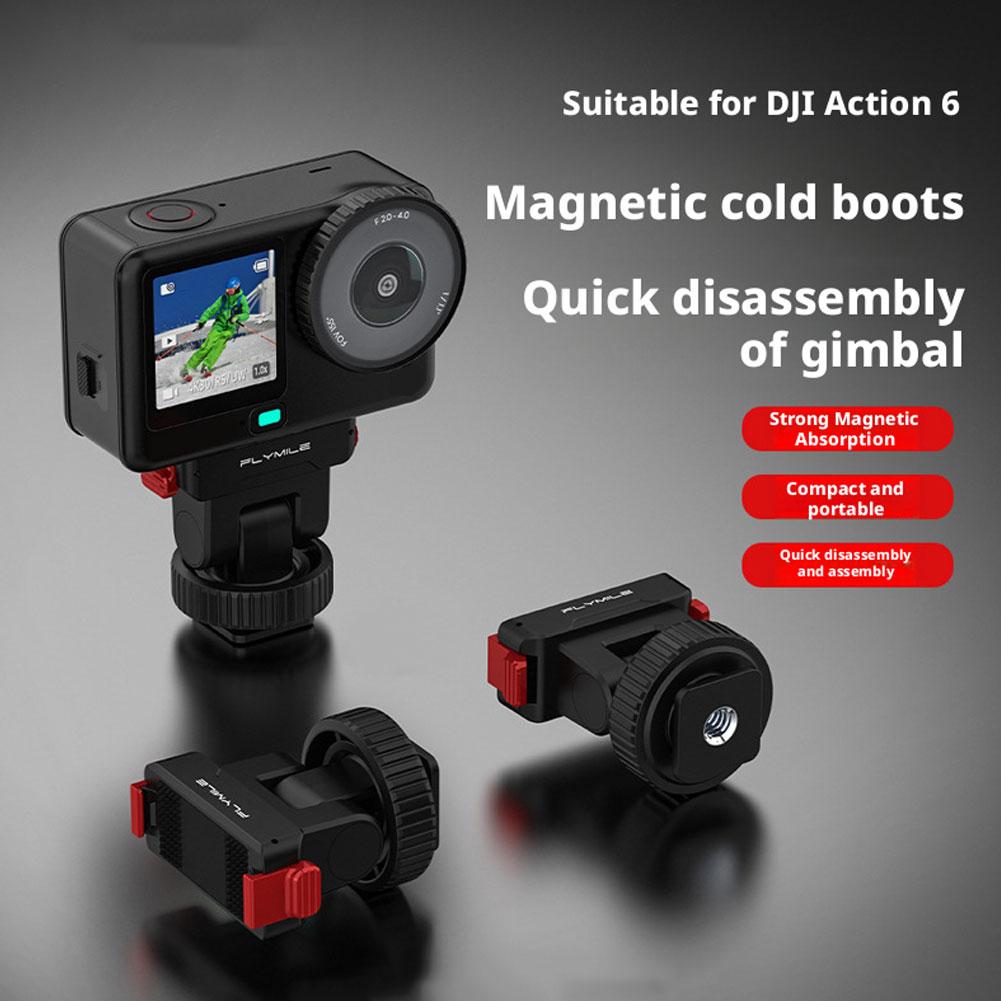 Magnetic Quick Release Base For DJI OSMO ACTION 6/Osmo Nano 1/4 Screw Cold Boot Expansion Bracket Camera Accessories