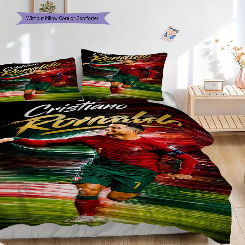 Ronaldo's Triumph Three-piece Set (1 * Duvet Cover + 2 * Pillowcase, Without Core) Duvet Cover and Pillowcase Christmas Birthday Gift