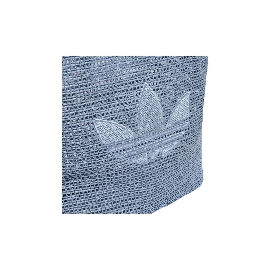 adidas Originals Trefoil Stricklogo Hohlmuster Recyceltes Polyester Tragetasche Damen Tragetasche Blau KW2006