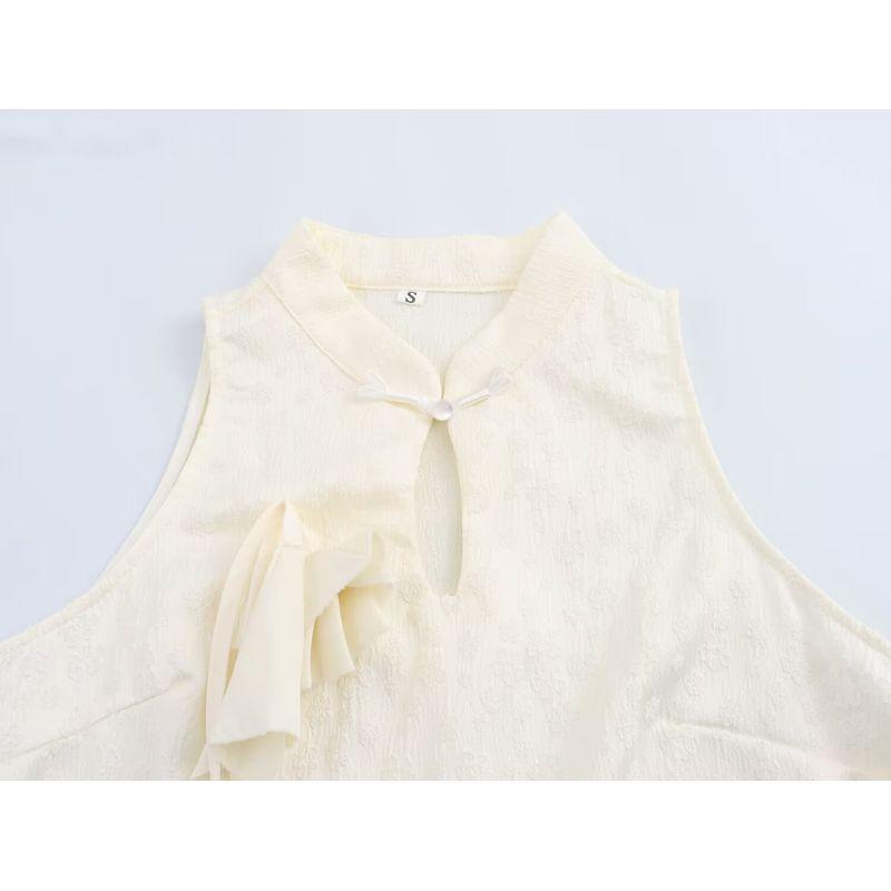 Kaslead New Arrival Women's Fashion Style New Chinese Style Three-Dimensional Flower Jacquard Skirt Two-piece Set