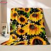 3D-Druck Blumenmotiv Sonnenblumen Weiche Flanelldecke für Bett Schlafzimmer Sofa Picknick, Überwurfdecke zum Zudecken Outdoor-Freizeit Nickerchen