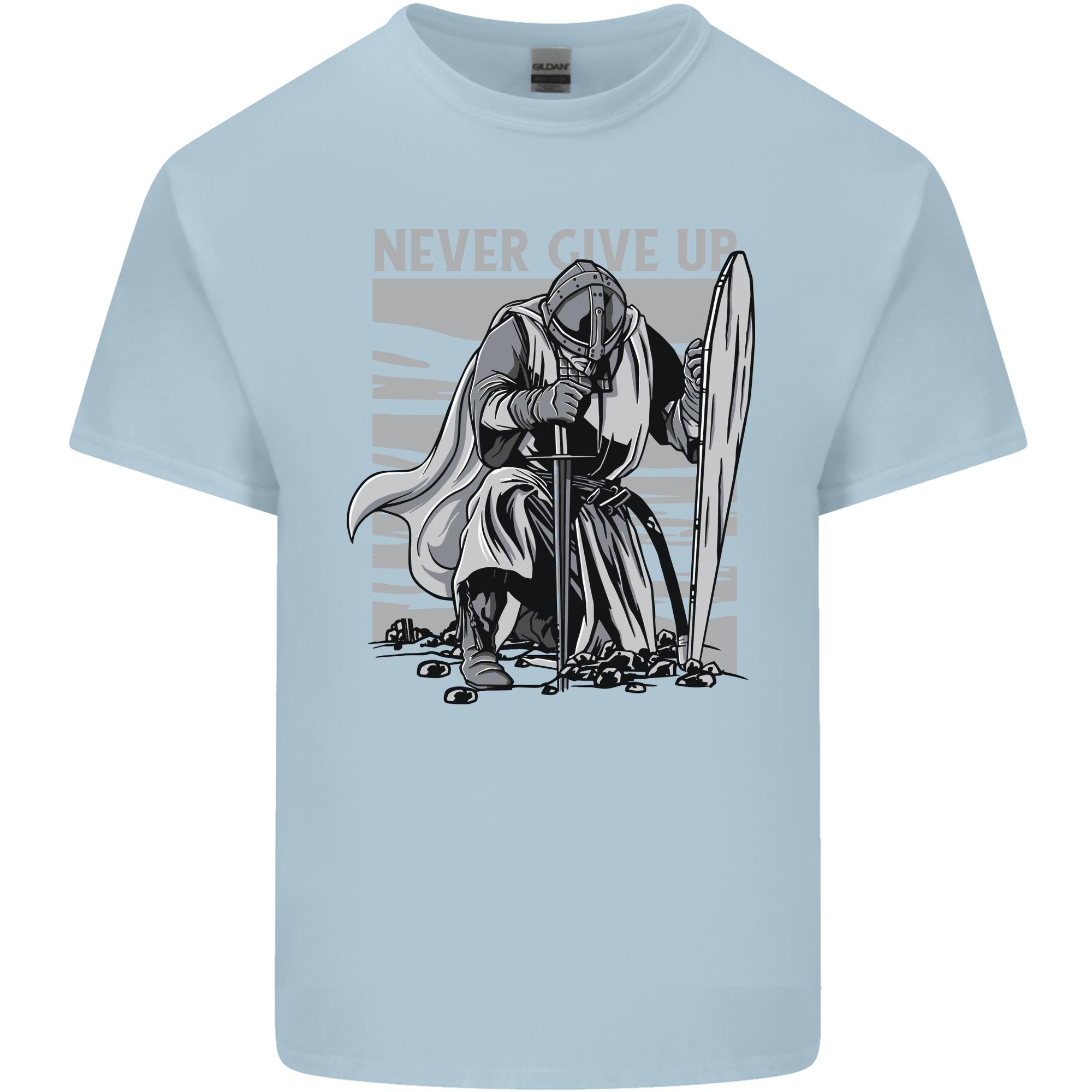 Teutonic Knight Never Give Up Crusader Gym Unisexs Light Cotton Tshirt S
