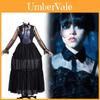 Wednesday Addams Cosplay Kleid Aus Polyesterstoff Für Veranstaltungen Und Mottopartys