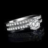 Women Engagement Wedding 2Pcs Ring Set Cubic Zirconia White Silver Plated Rings