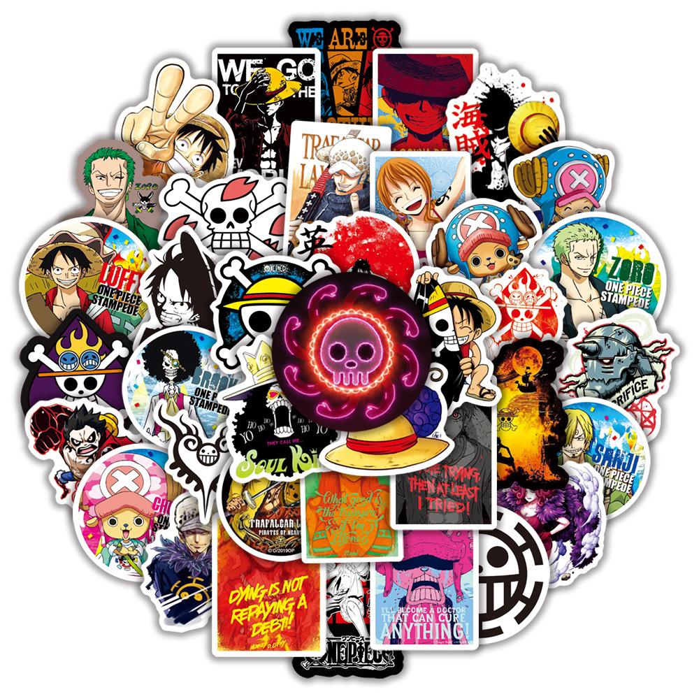 10/30/50/100pcs Anime One Piece Graffiti Stickers Luffy Cartoon Decals Toys DIY Skateboard Phone Waterproof Cool Sticker Toys