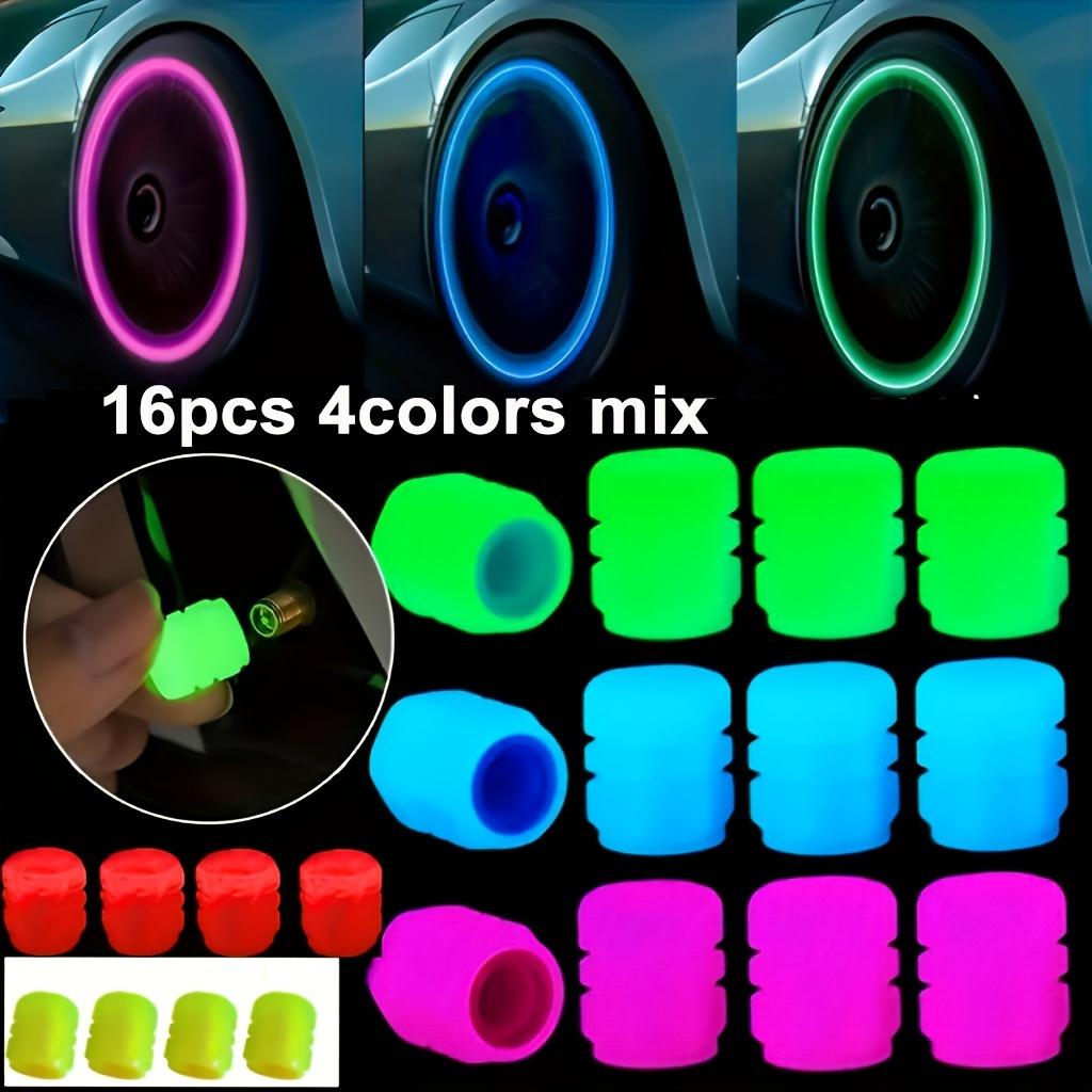 

16pcs Glow-In-The-Dark Tire Valve Cap Set - for Cars, Trucks, Motorcycles and Bicycles, Available in Multiple Colors