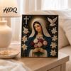 Spiritual Wall Art Faith Pearl Painting Kit Virgin Mary DIY Faux Religious Handmade Devotional Artwork Craft Set Home for Christian Prayer