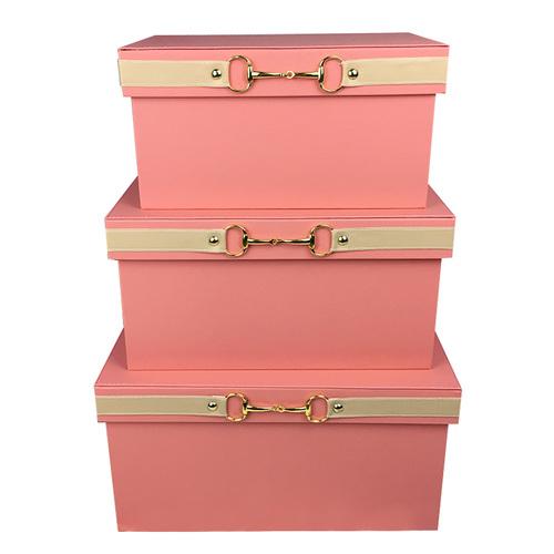 Luxury  Pu Leather Orange Storage Bins Colorful Storage Box  Organizer Containers Baskets with Cover Handles
