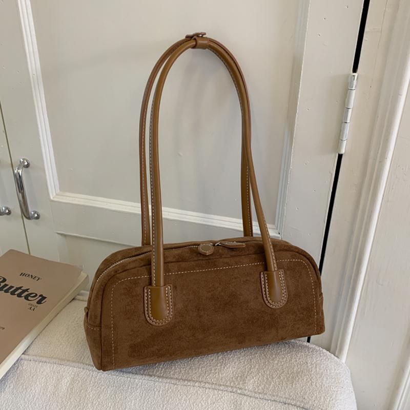 

Temperament Red Wedding Bag Autumn Winter Women s Nubuck Leathe One Shoulder Underarm Bags Vintage Elegant Commute Handbag Trend (20cm<Max Length<30cm) коричневый
