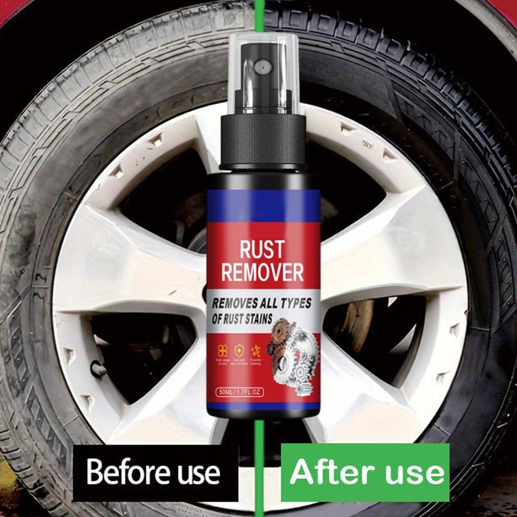 Car Rust Removal Spray Metal Car Detailing Spray Rust Dissolver Iron Stain Cleaner Auto Polishing Care for Equipment Tools
