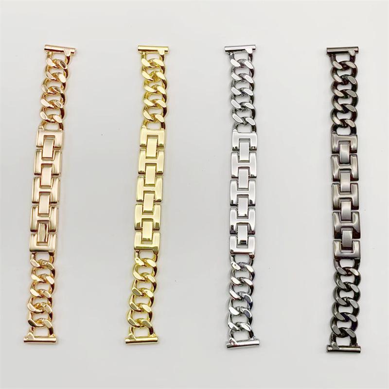 Stylish Metal Denim Chain Watch Band for Xiaomi Mi Band 8/9 - Women's 12-18mm Single Row Design