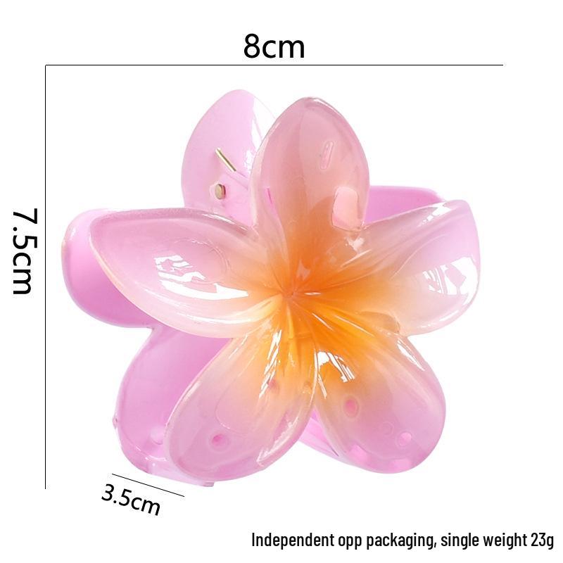 7cm Frangipani Hair Claw Clip - Colorful, Versatile Updo & Ponytail Accessory